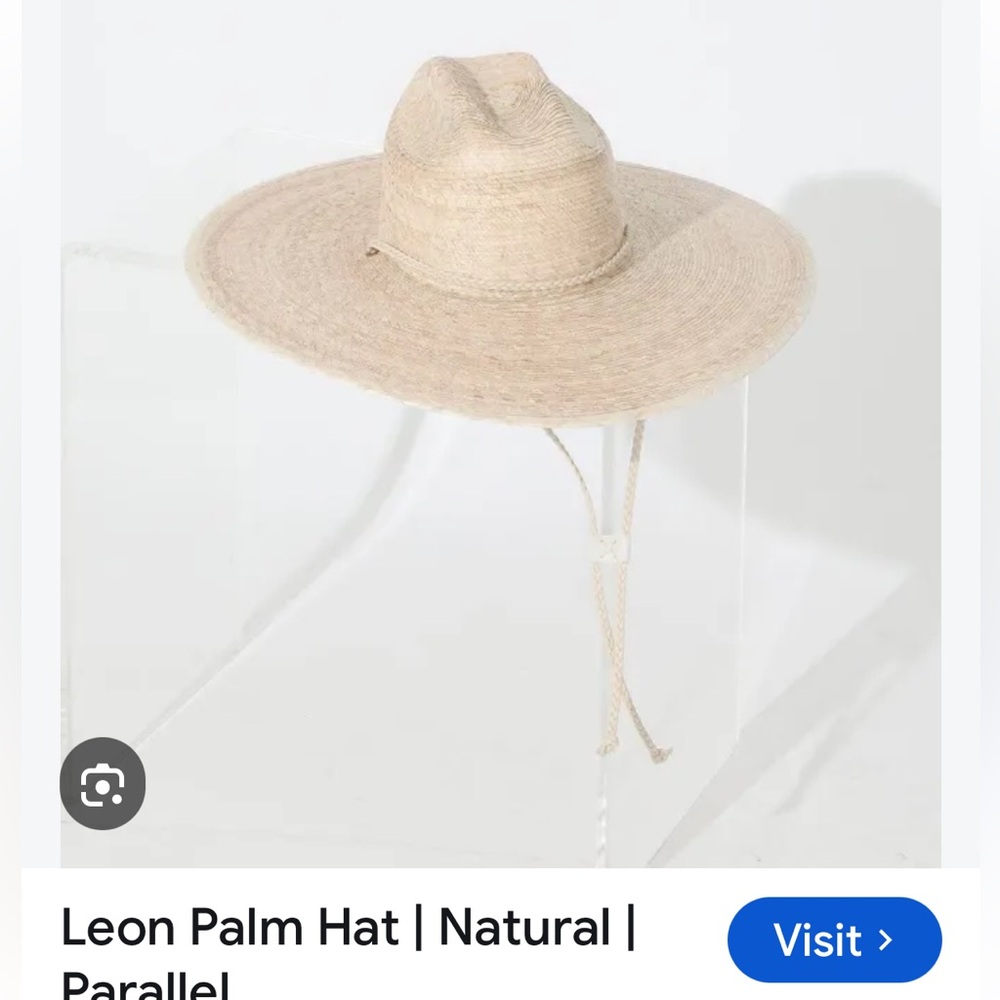 Cleobella Natural Straw Palm Hat with Chin Cord